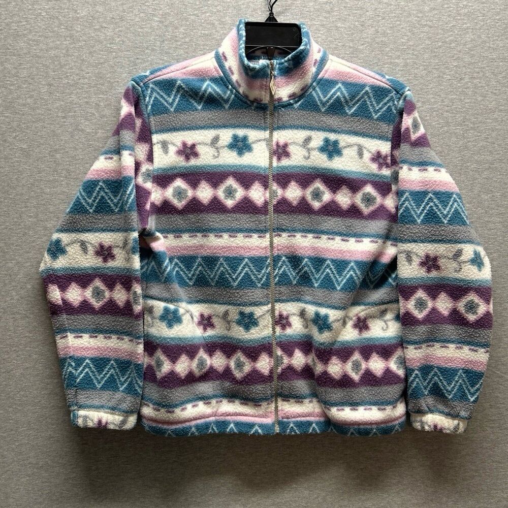 Alfred Dunner Petite (PS) Vintage Zippered Light printed Jacket